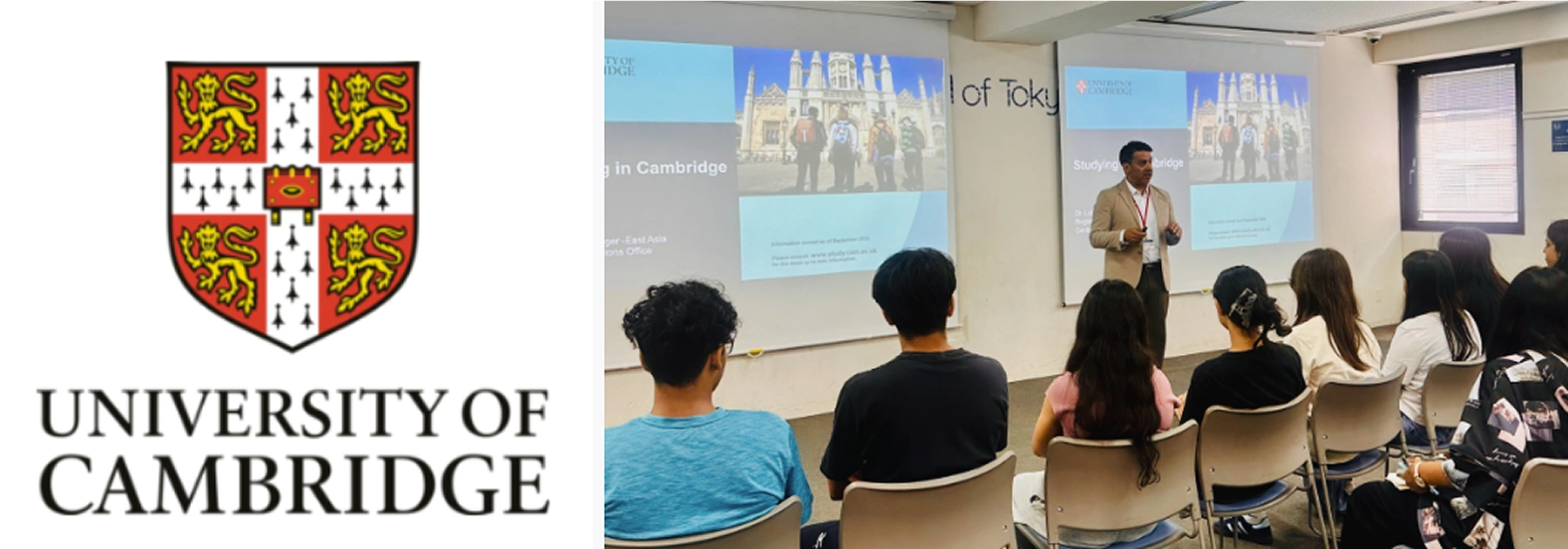 University of Cambridge presentation to students, showcasing education opportunities and campus life.